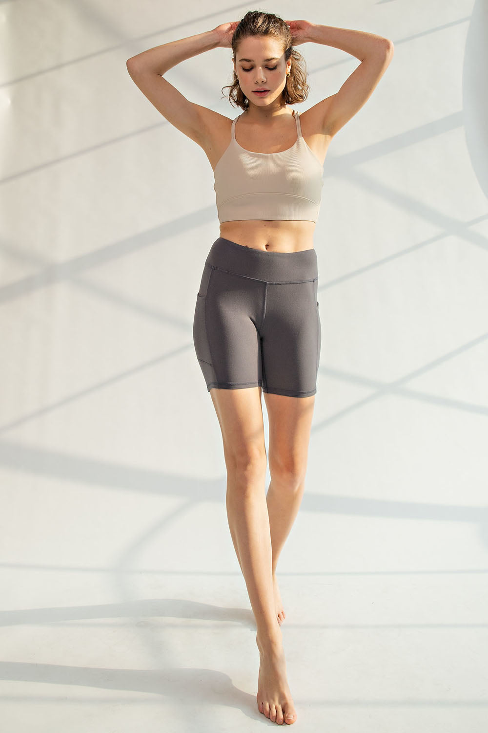 6" Biker Shorts w/ pockets - Charcoal