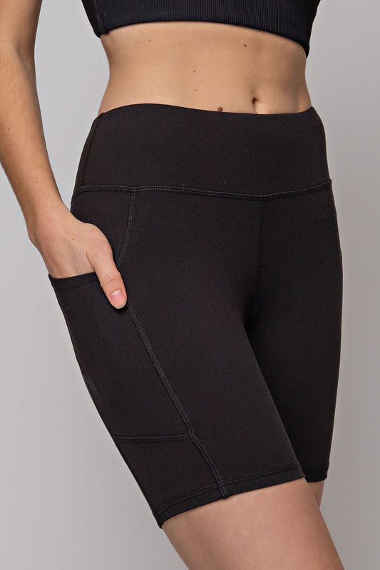Black - 6" Biker Shorts w/ pockets