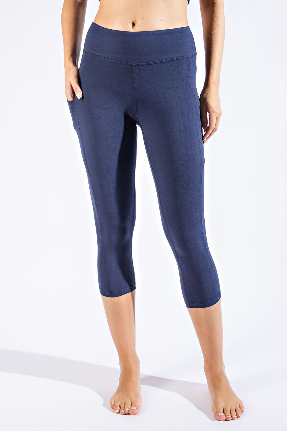Navy - Capri leggings with Pockets