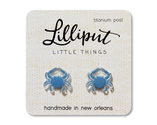 Blue Crab Earrings