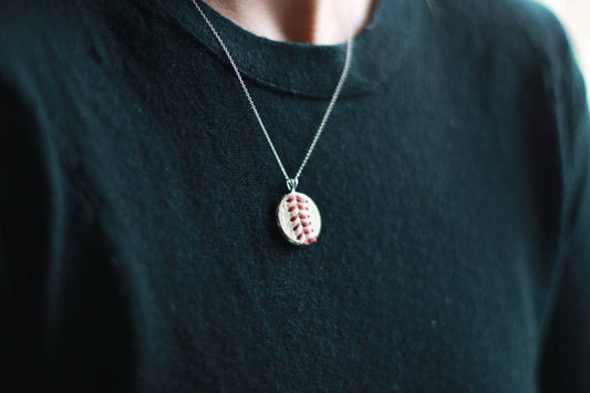 Baseball Seam Pendant Necklace