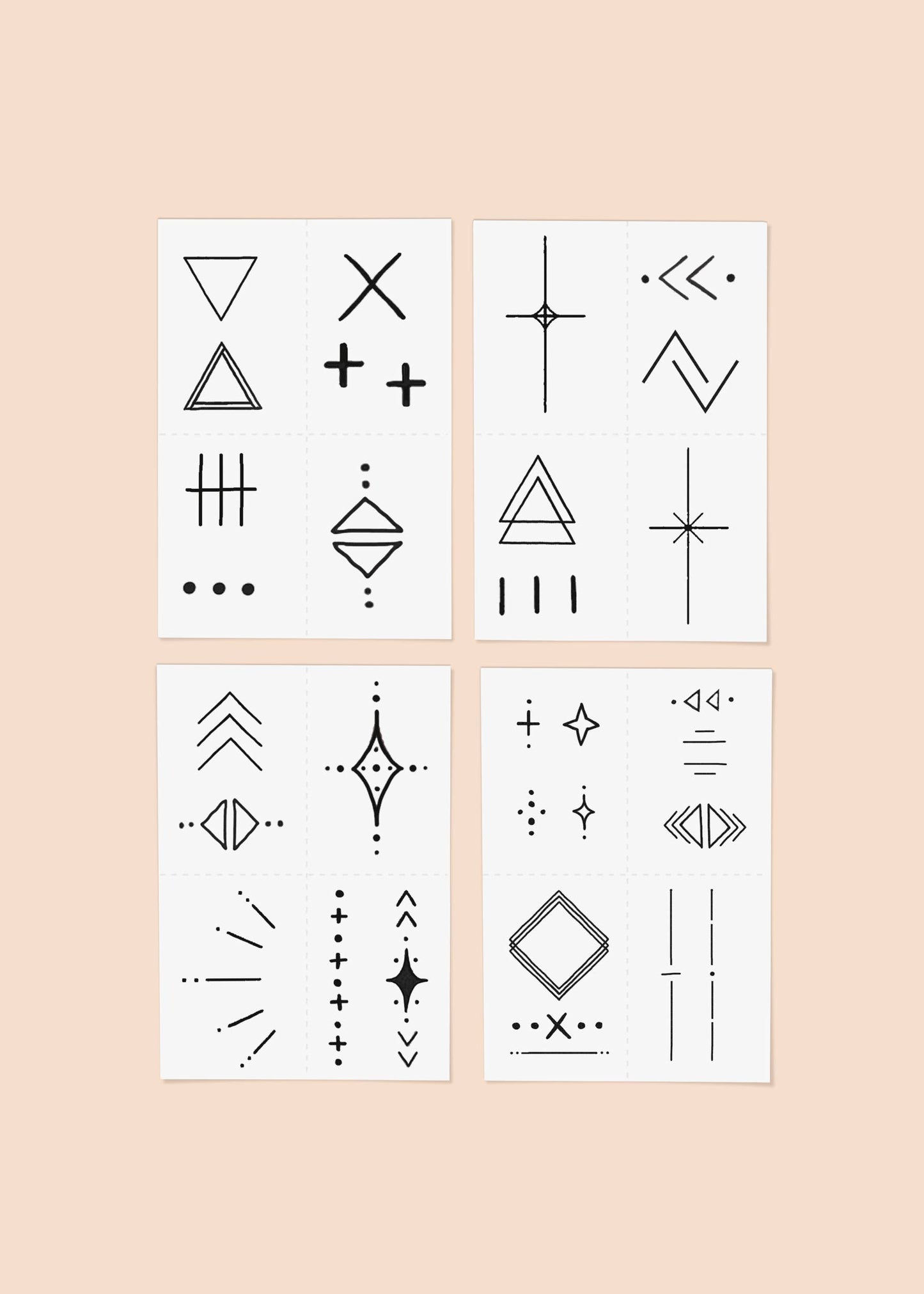 Linear Temporary Tattoo Pack