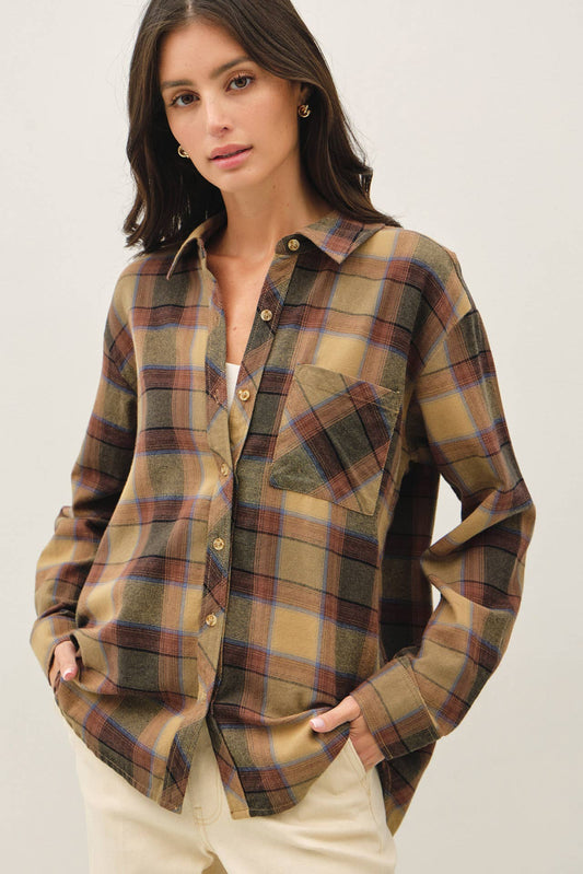 SUNSET PLAID FLANNEL SHIRT