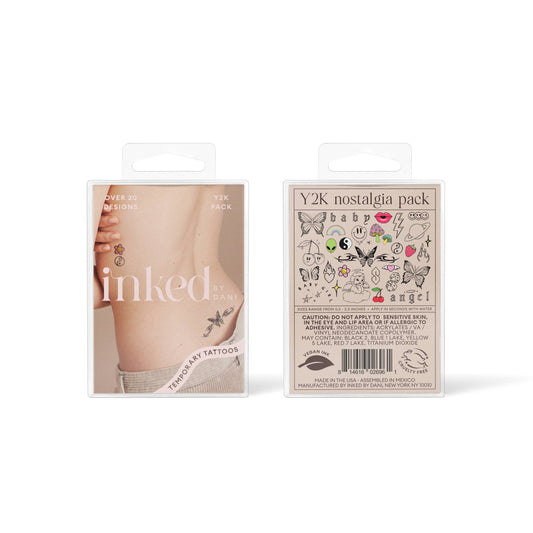 Y2K Nostalgia Temporary Tattoo Pack