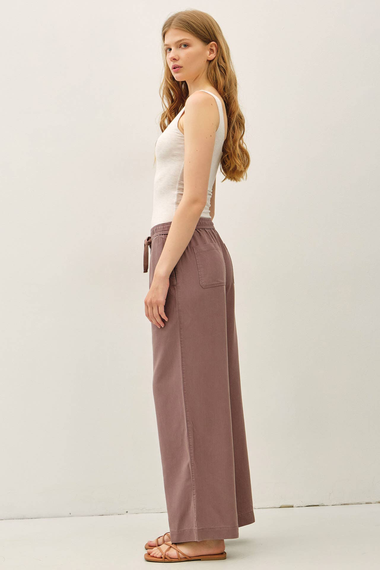 COCOA TENCEL WIDE LEG PANTS