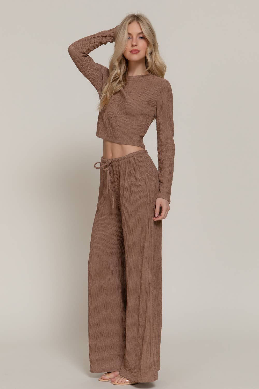 Mocha Long Sleeve Top & Pants Set