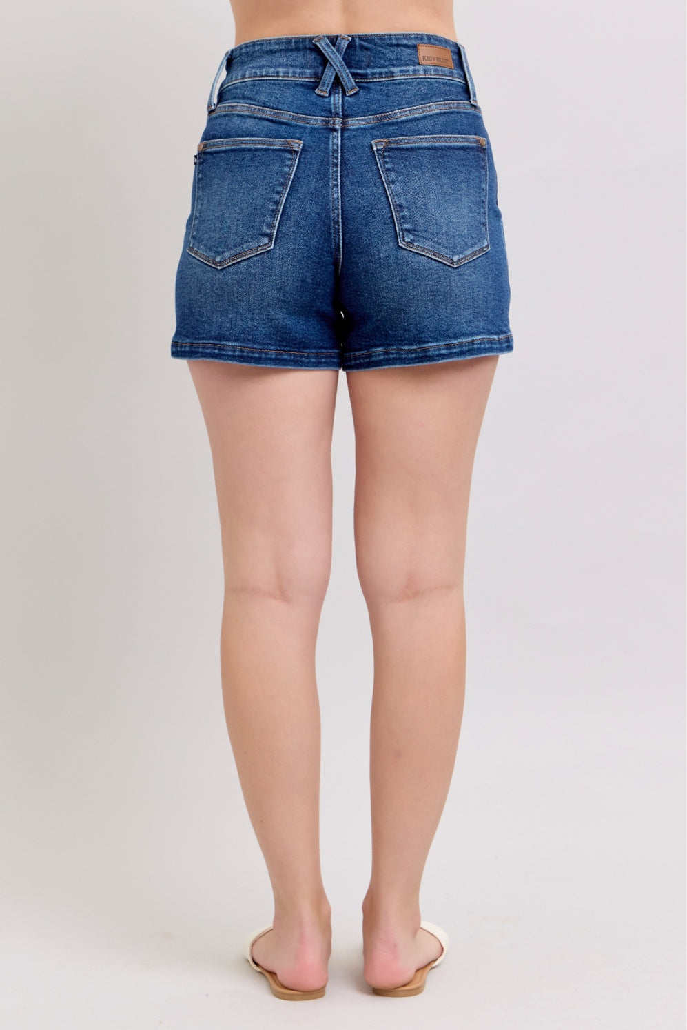 Judy Blue - Double Button Dark Denim Shorts