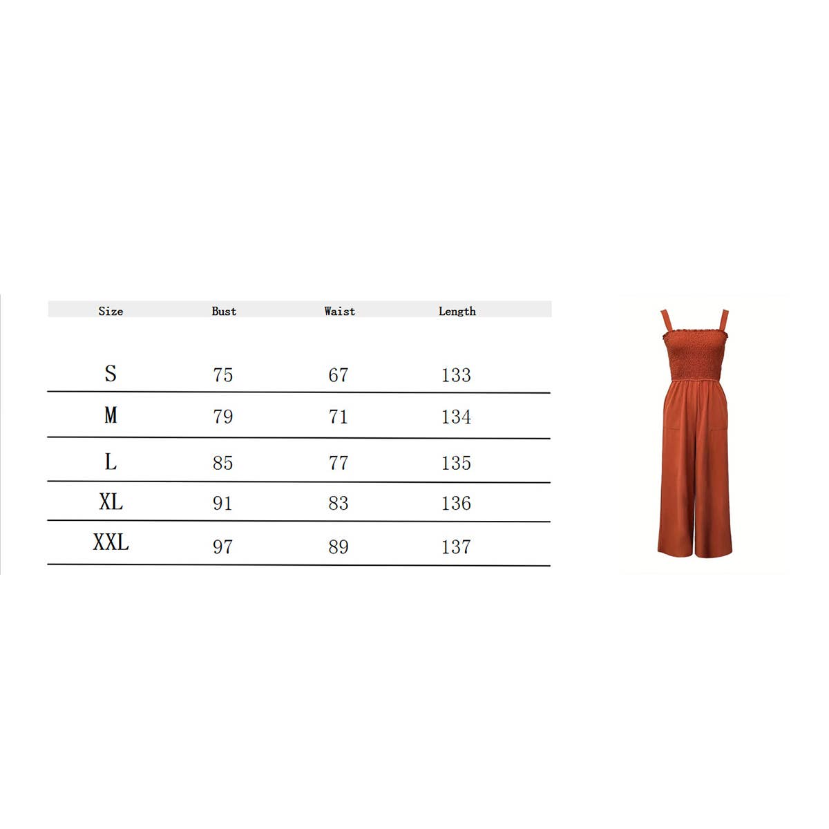 Rust Wide Lig Jumpsuit