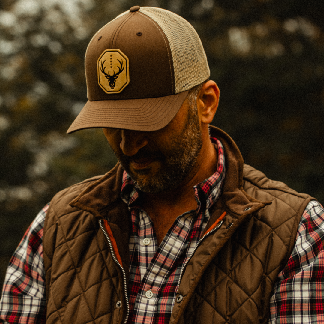 Skull - Leather Patch Trucker Hat