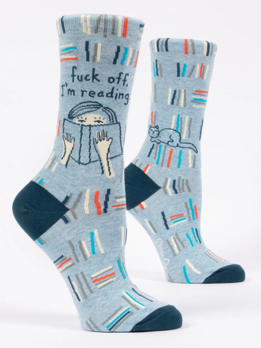 Fuck Off, I am Reading- Crew Socks
