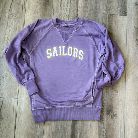 Puff Sailors Washed French Terry Pullover With Side Pockets