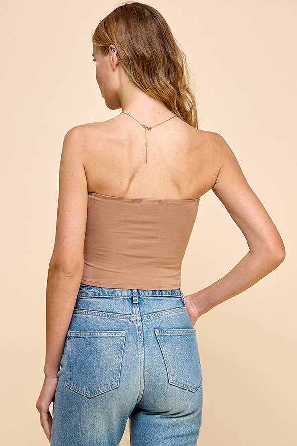 Taupe Double Layered Tube Top