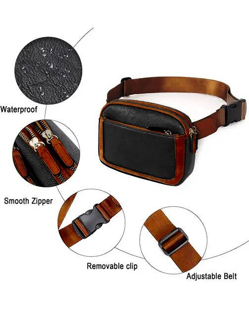 Black Faux Leather Crossbody Bag