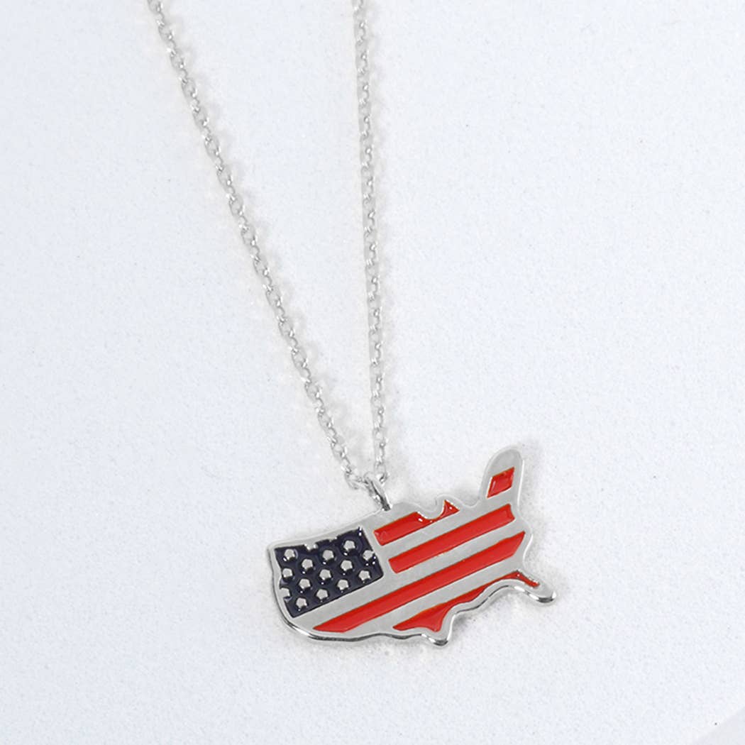 American Flag Pendant Necklace