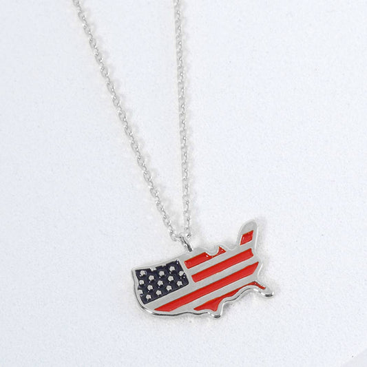 American Flag Pendant Necklace