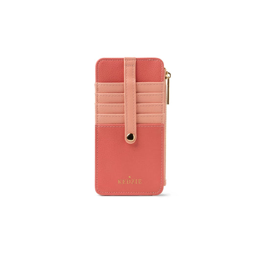 Kedzie Zippered Wallet - Coral