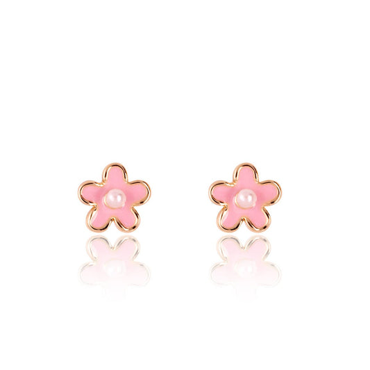 Pink Flower - Stud Earrings