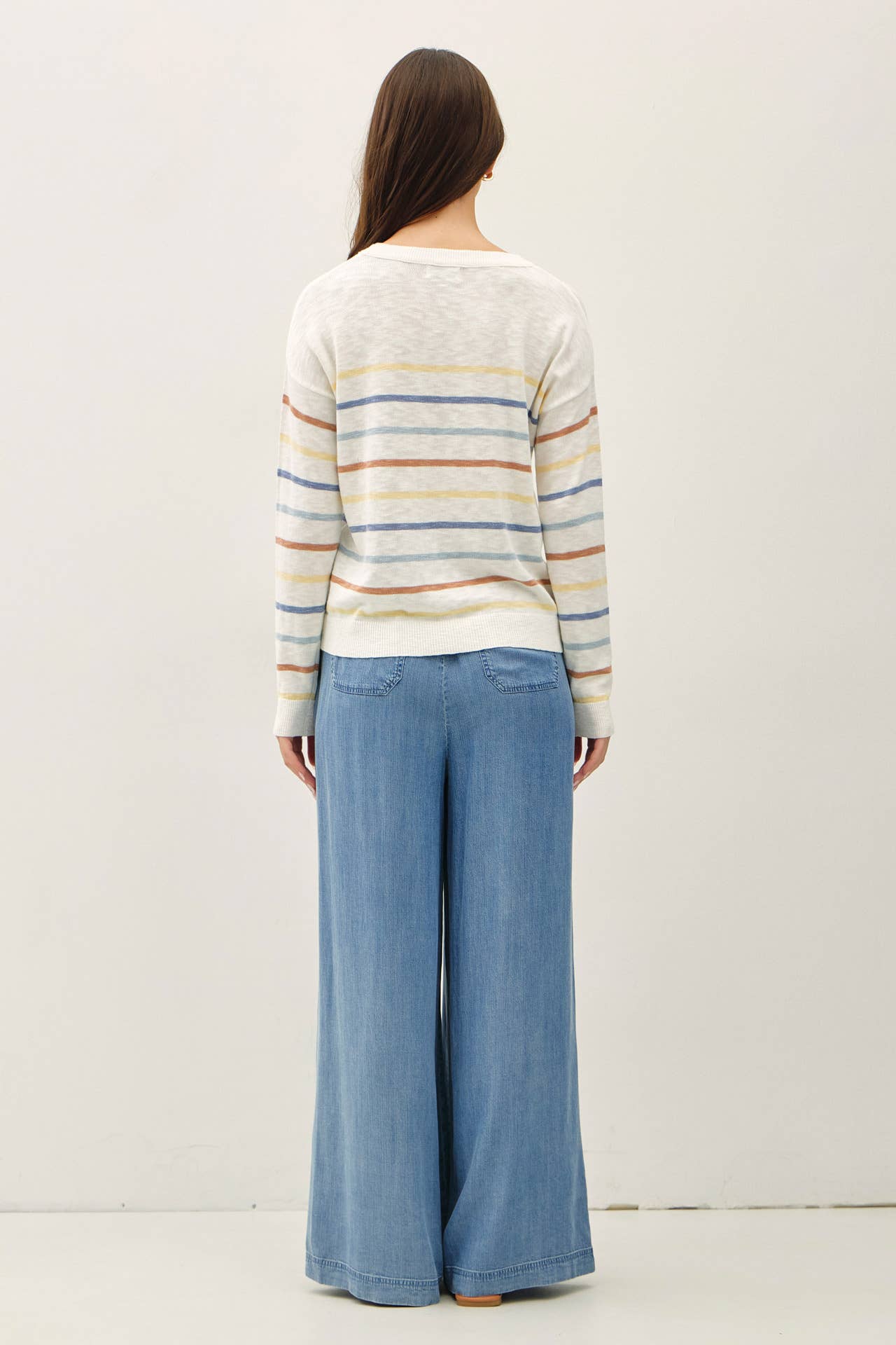 Chambray Wide Leg Pants