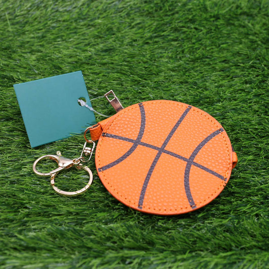 Basketball Coin Zipper Pouch Keychain