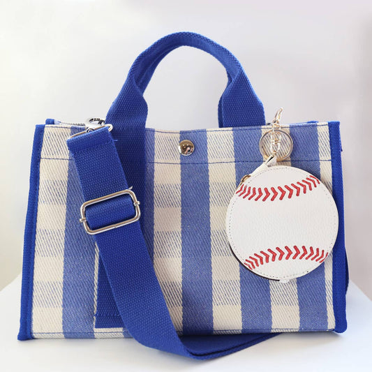 Baseball Coin Zipper Pouch Keychain