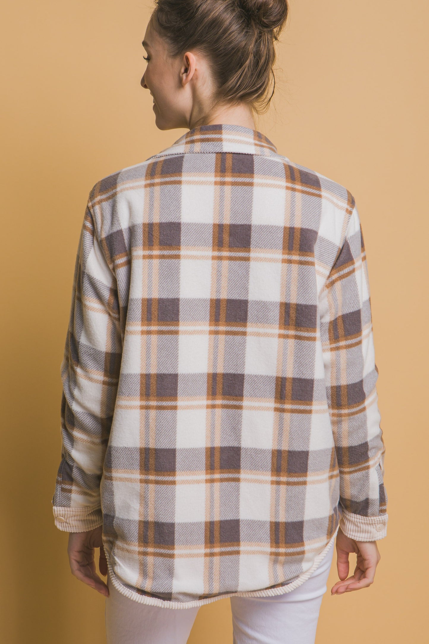 Cream Don't be Two Faced Reversible Corduroy Jacket