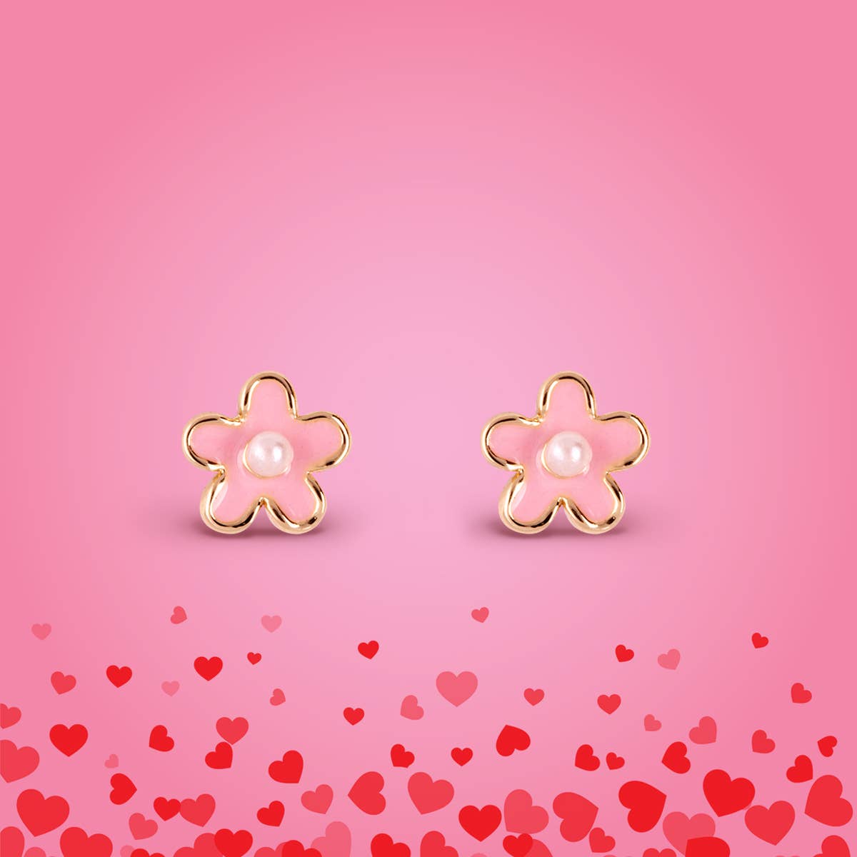 Pink Flower - Stud Earrings