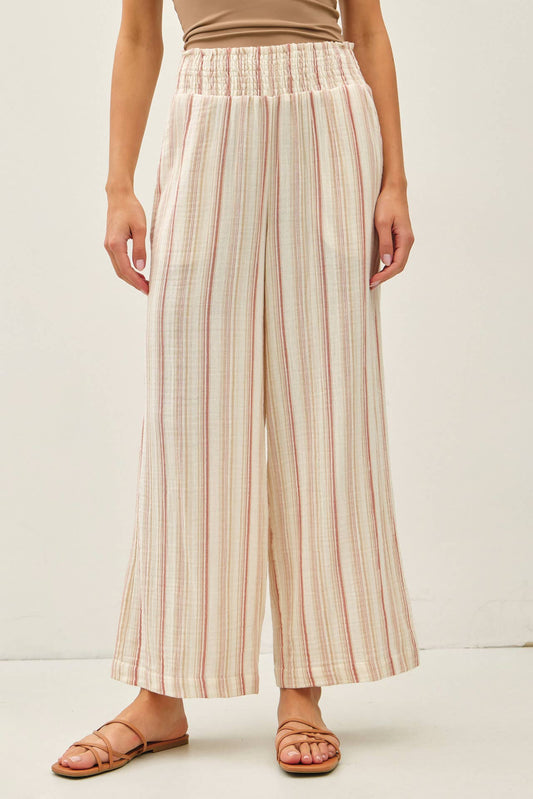 Terracotta Double Gauze Wide Leg Pants