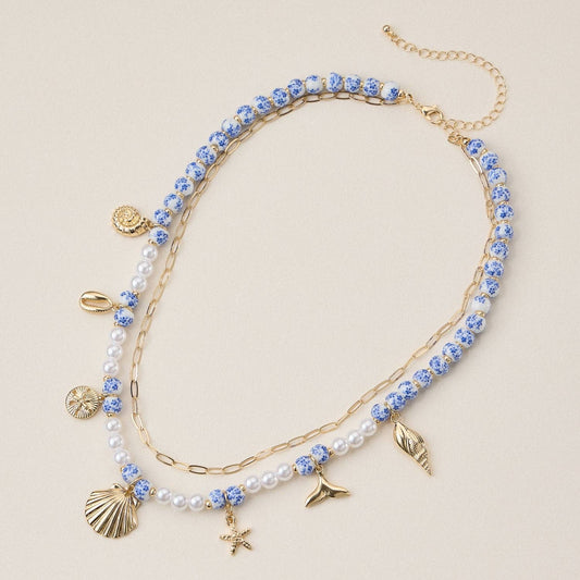 Seaside Charm Layered Charm Necklace