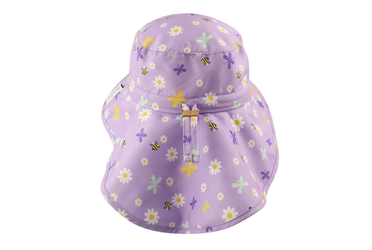 Kids Sun Hat with Neck Cape - Daisy