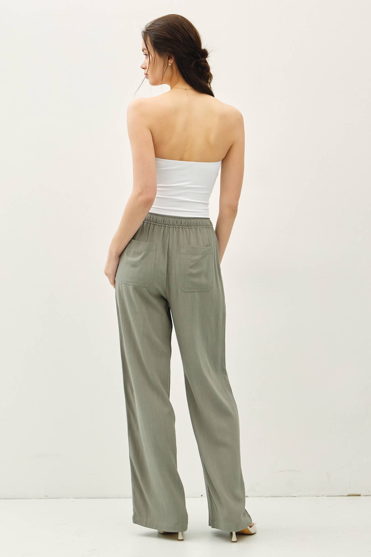 SPRUCE LINEN BLEND WIDE LEG PANTS