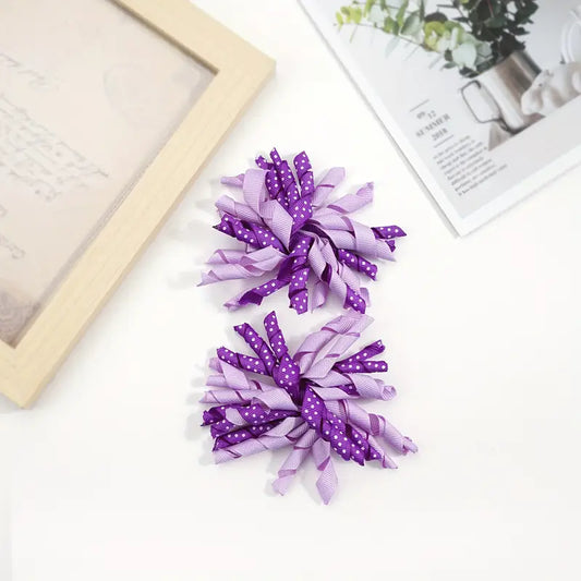 Kid's Purple Hair Bow Clips