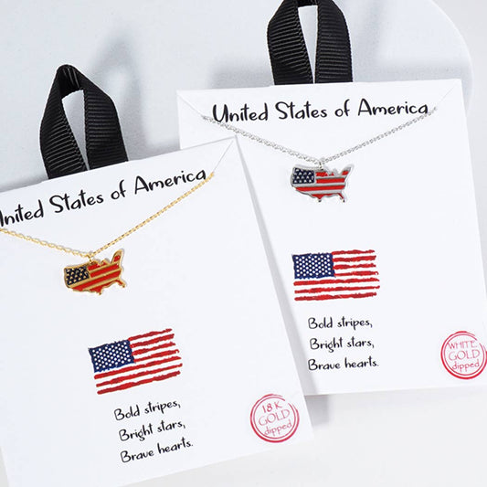 American Flag Pendant Necklace