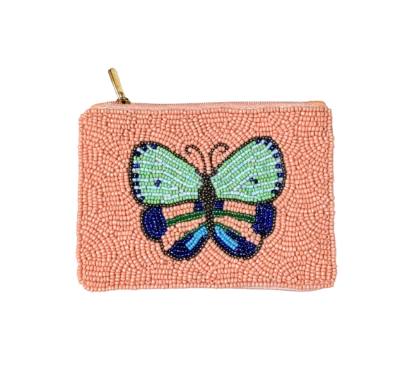 Butterfly Seed Bead Coin Purse