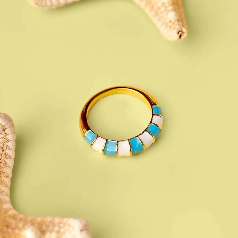 Striped Enamel Ring