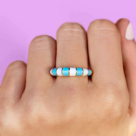 Striped Enamel Ring