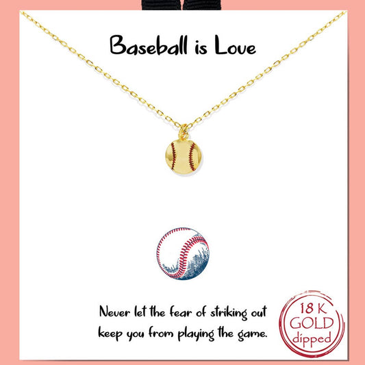 Baseball Pendant Necklace