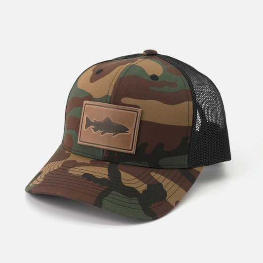 Camo Trout Hat - Leather Patch