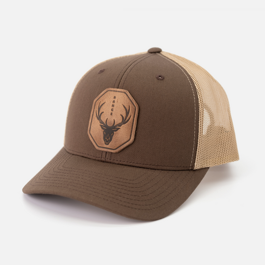 Skull - Leather Patch Trucker Hat