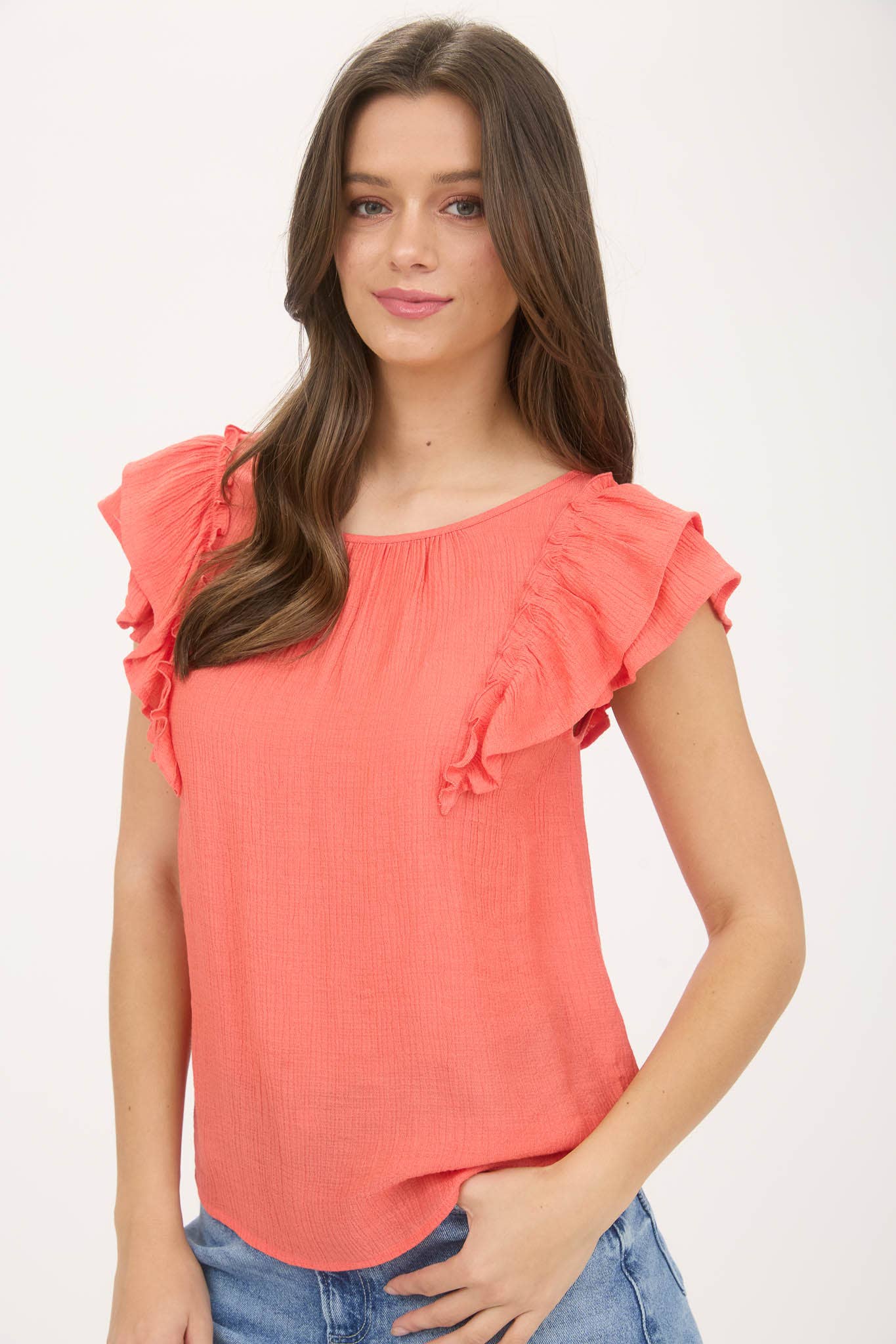 CORAL BACK BOW TOP