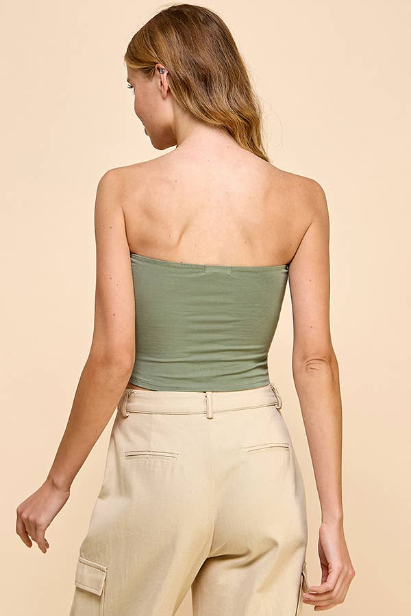 Olive Double Layered Tube Top