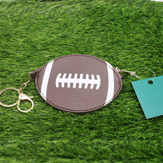Football Coin Zipper Pouch Keychain