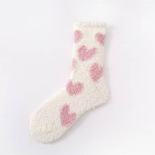 Valentine's Heart Fuzzy Socks