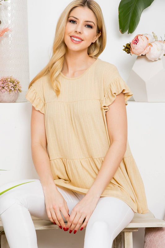 Buttercup Ruffle Cap Sleeve Top