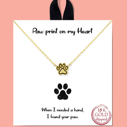 Paw Print Pendant Necklace
