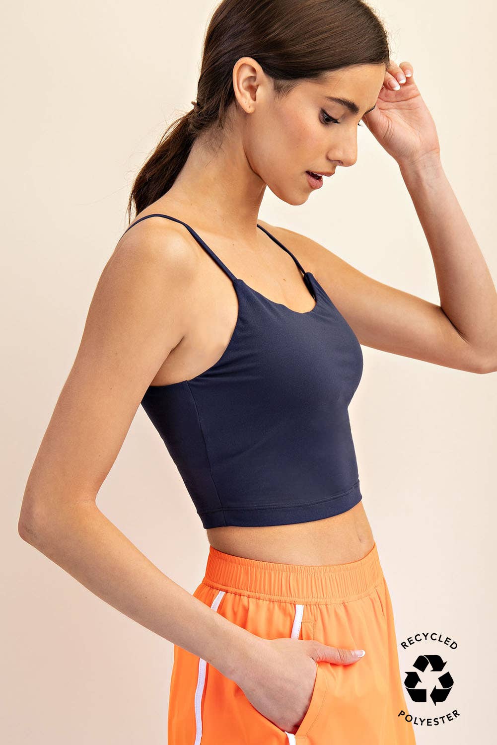 Cropped Camisole Bra - Navy
