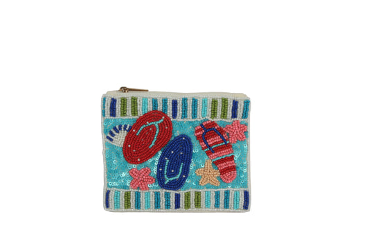 Flip Flops Beaded Coin Purse