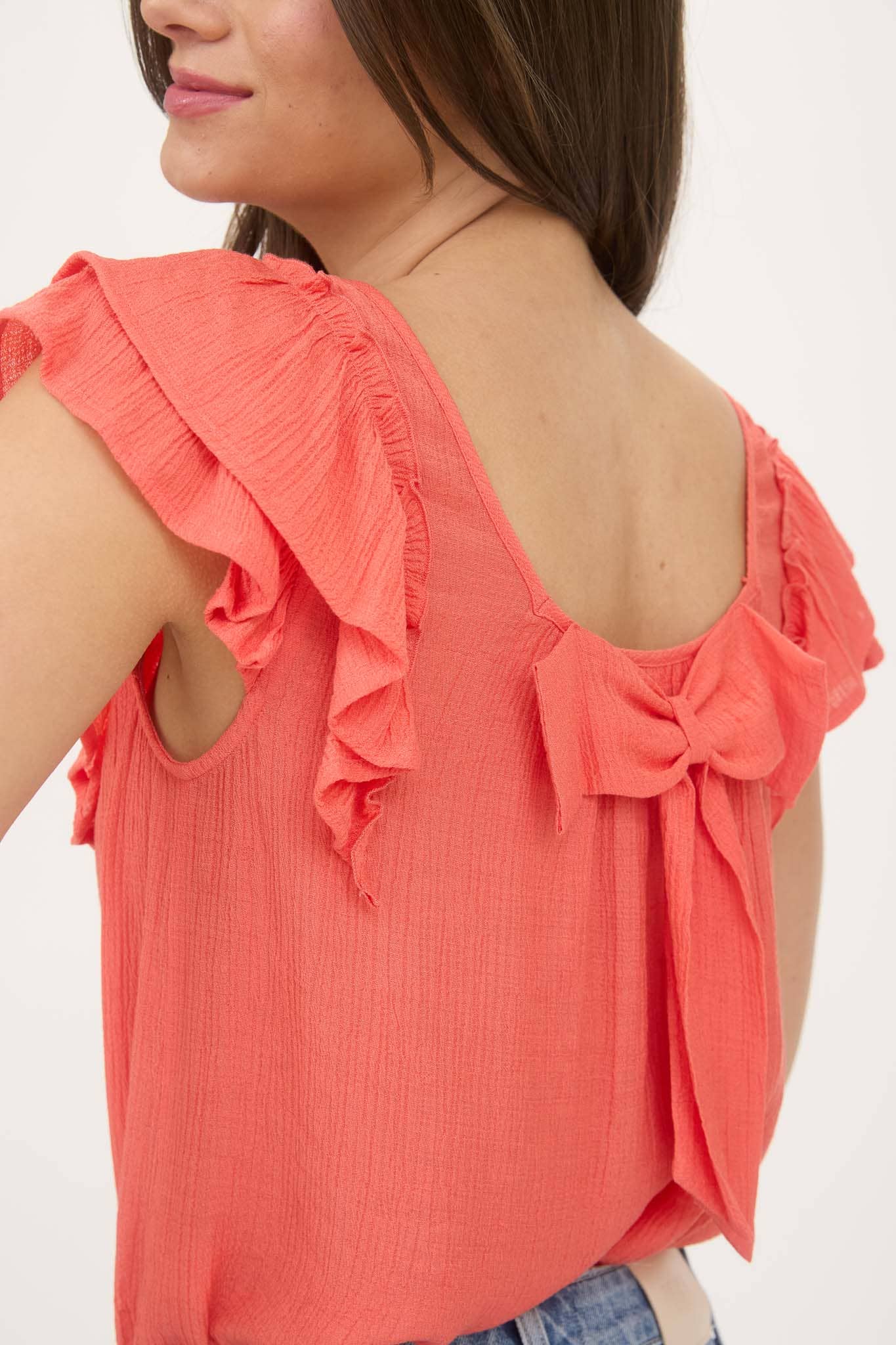CORAL BACK BOW TOP