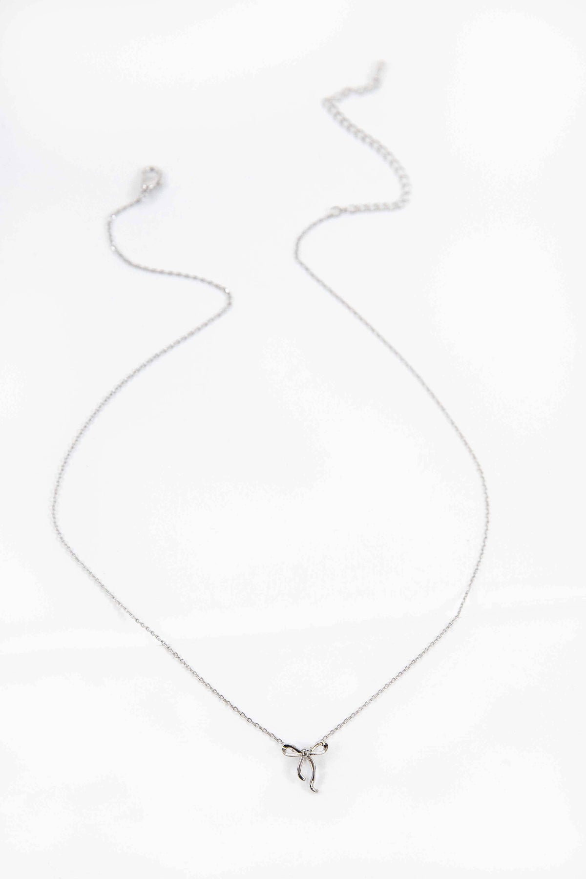 Curled Bow Charm Necklace