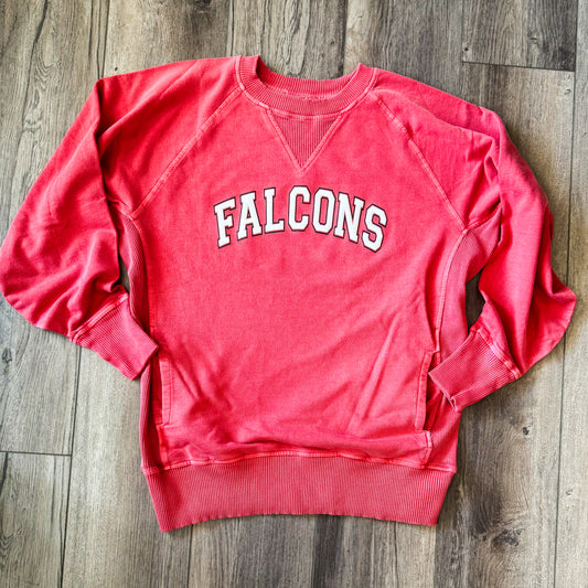 Puff Falcons Washed French Terry Pullover With Side Pockets