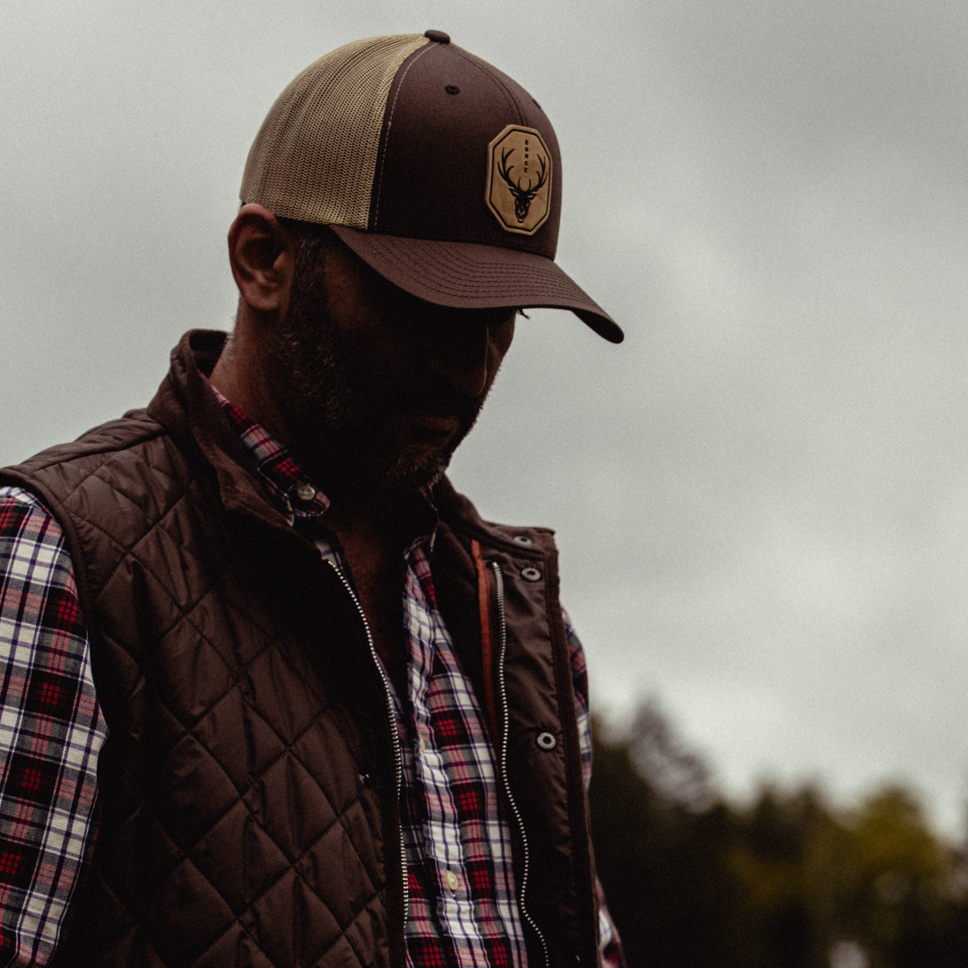 Skull - Leather Patch Trucker Hat